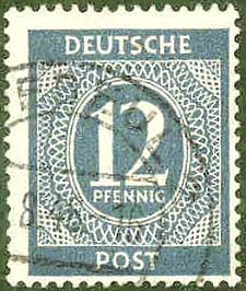 021 Deutsche Post, Wert 12 Pfennig, Deutsche Post, Wert 12 ...