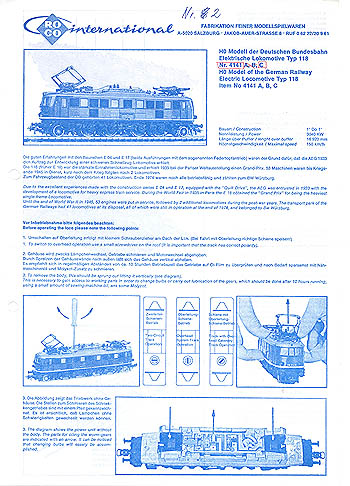 Roco H0 Betriebsanleitung für E-Loks 4141
